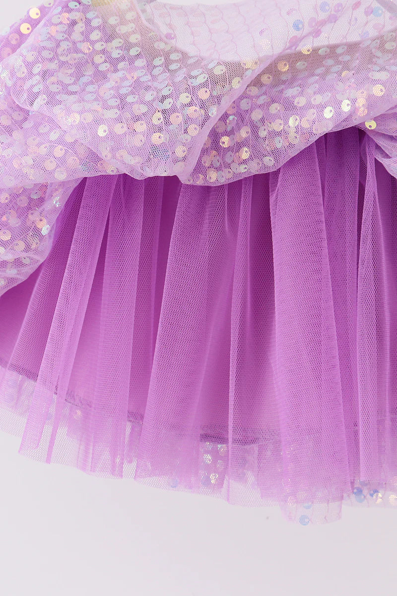 Purple Sequin Tulle Tutu Skirt