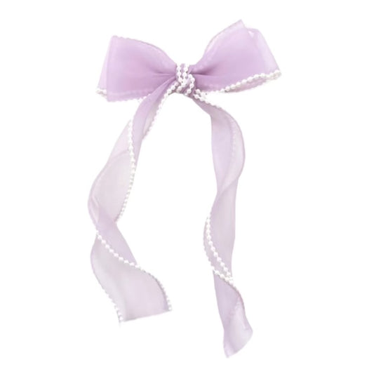 Pastel purple pearl organza bow