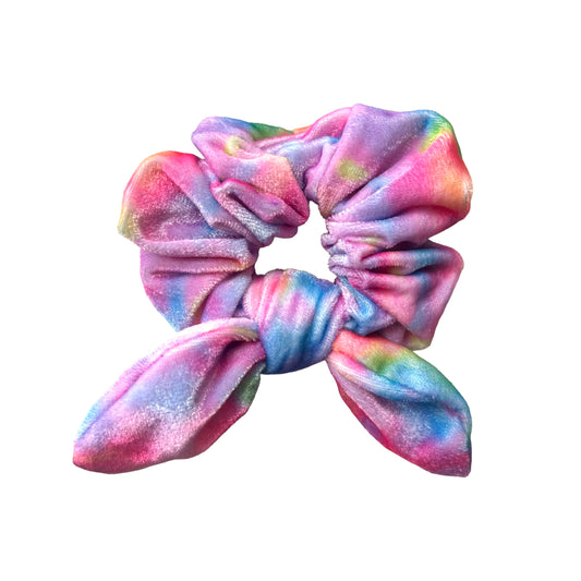 Watercolor Rainbow Velvet Scrunchie