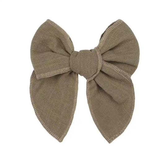 Taupe Linen Bow