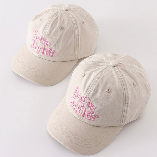 Khaki Sister Embroidery Baseball Caps