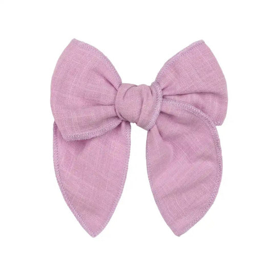 Lilac Linen Bow