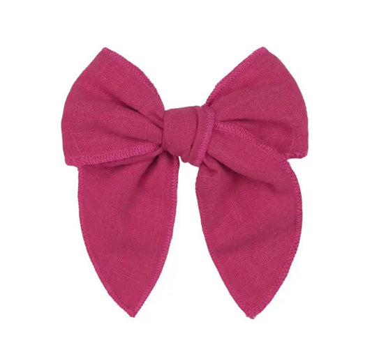 Berry Red Linen Bow