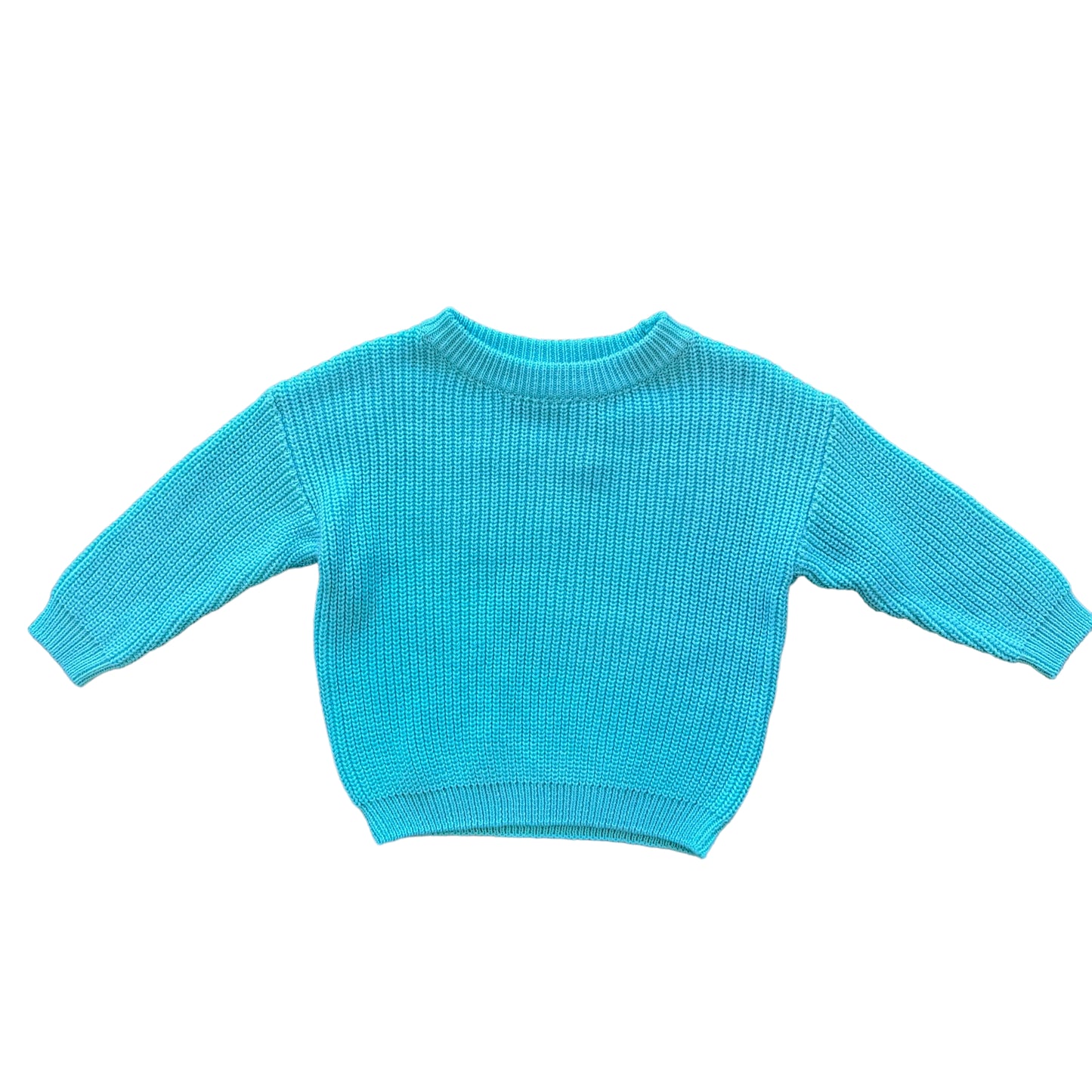 Blue chunky knit sweater