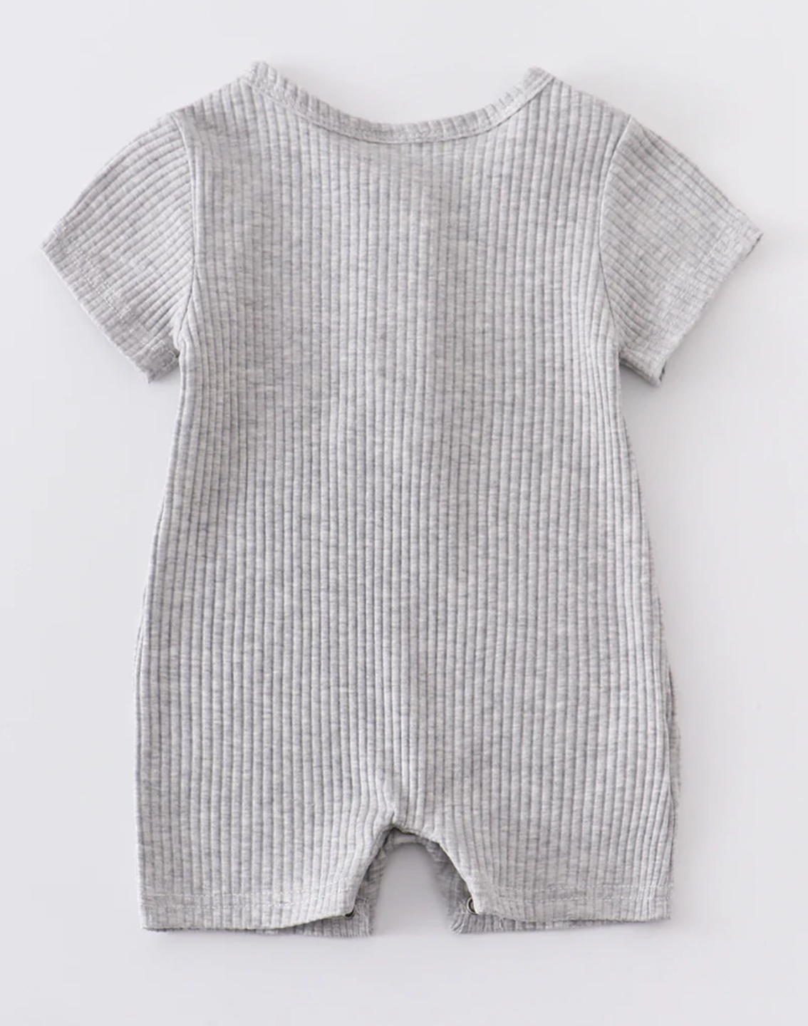 Grey Button Ribbed Baby Romper