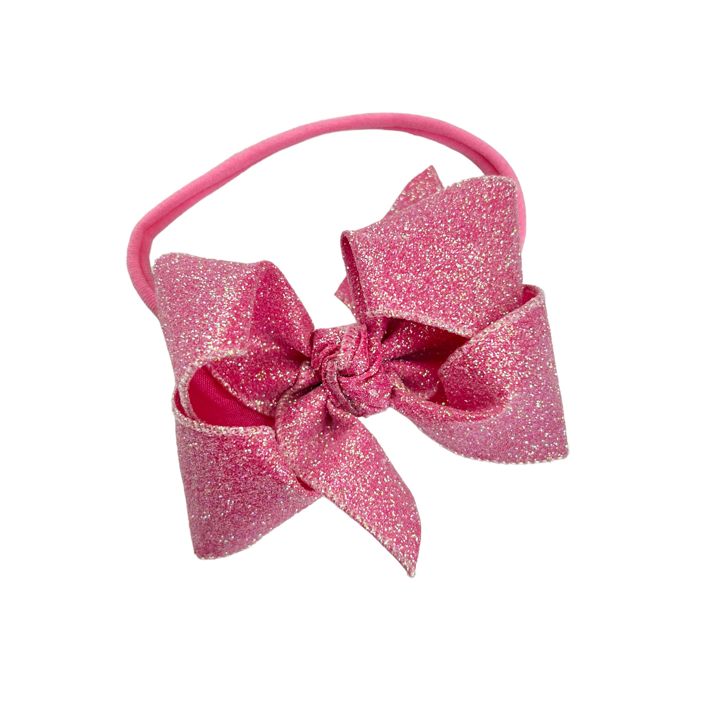 Glitter Metallic Bow - Fuchsia pink