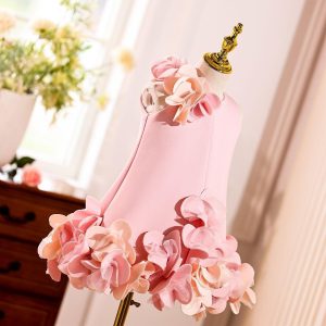 White Embroidered Girl Dress with Pink Accents J073 - view 5