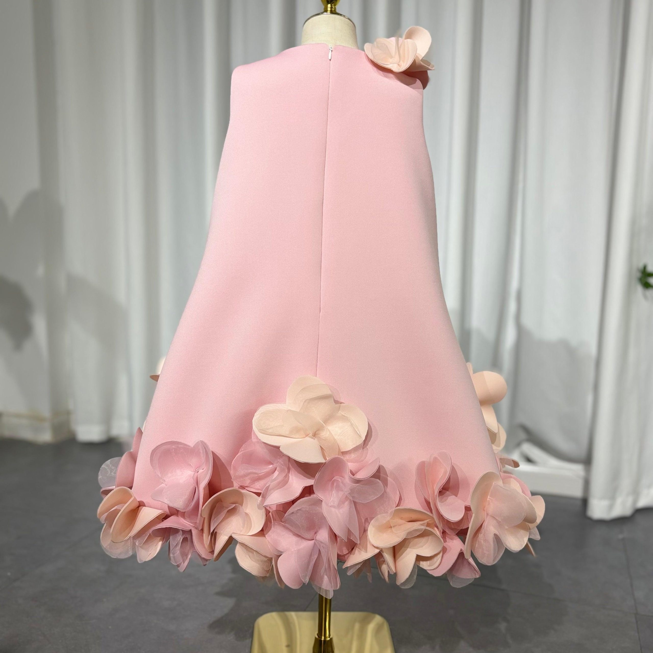 White Embroidered Girl Dress with Pink Accents J073 - view 23