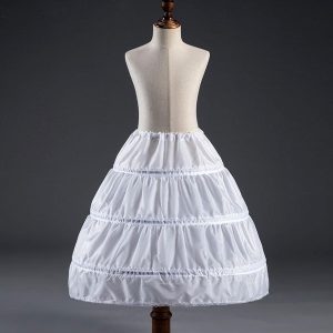 White tulle petticoat underskirt for flower girl ball gowns