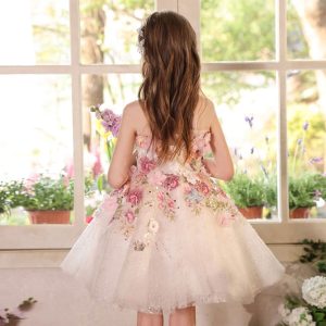 Floral Flower Girl Dress Knee-Length Pageant and Party Dress J404A - view 6